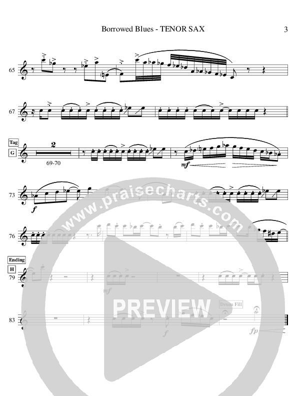 Borrowed Blues (Instrumental) Tenor Sax 2 (Ric Flauding)