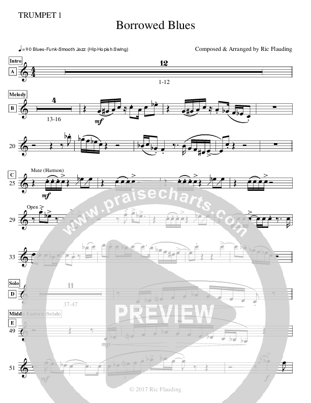 Borrowed Blues (Instrumental) Trumpet 1 (Ric Flauding)