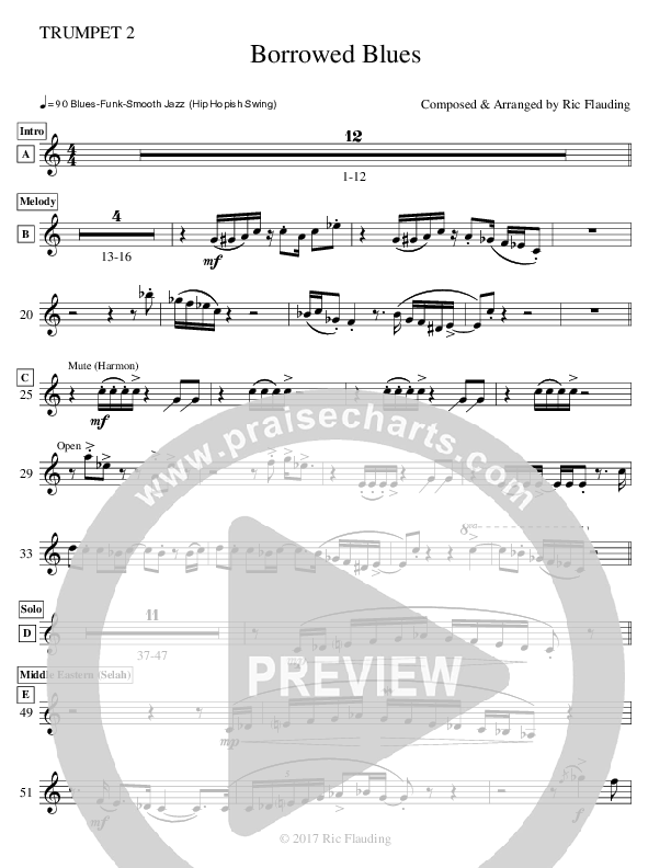 Borrowed Blues (Instrumental) Trumpet 2 (Ric Flauding)