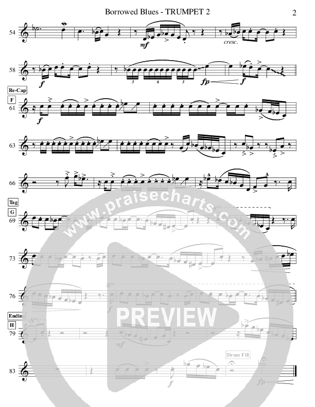 Borrowed Blues (Instrumental) Trumpet 2 (Ric Flauding)