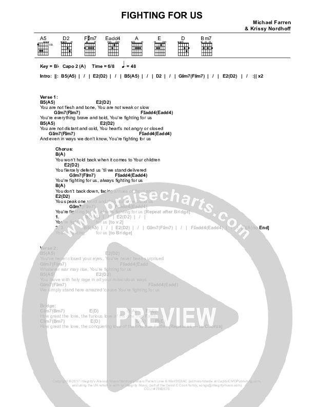 Fighting For Us Chords & Lyrics (We Are The Roar / Micheal Farren)