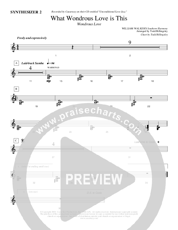 What Wondrous Love Is This Synth (Causeway)