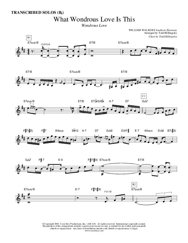 What Wondrous Love Is This Transcribed Solos (Bb) (Causeway)