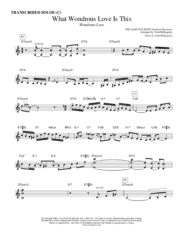 What Wondrous Love Is This Transcribed Solos (C) (Causeway)