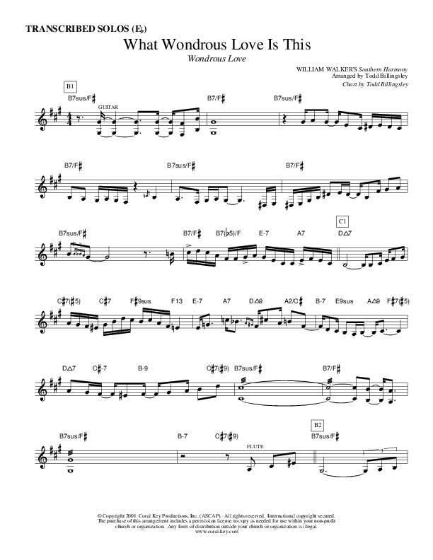 What Wondrous Love Is This Transcribed Solos (Eb) (Causeway)