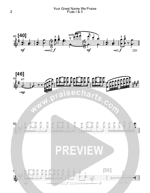 Your Great Name We Praise Flute 1/2 (Bob Kauflin)