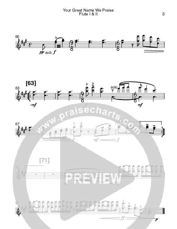 Your Great Name We Praise Flute 1/2 (Bob Kauflin)