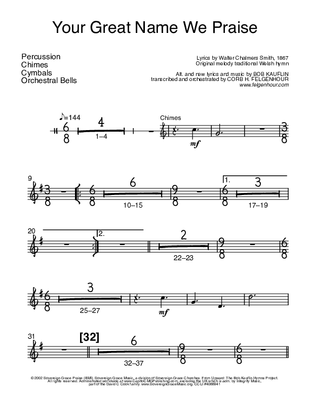 Your Great Name We Praise Percussion (Bob Kauflin)