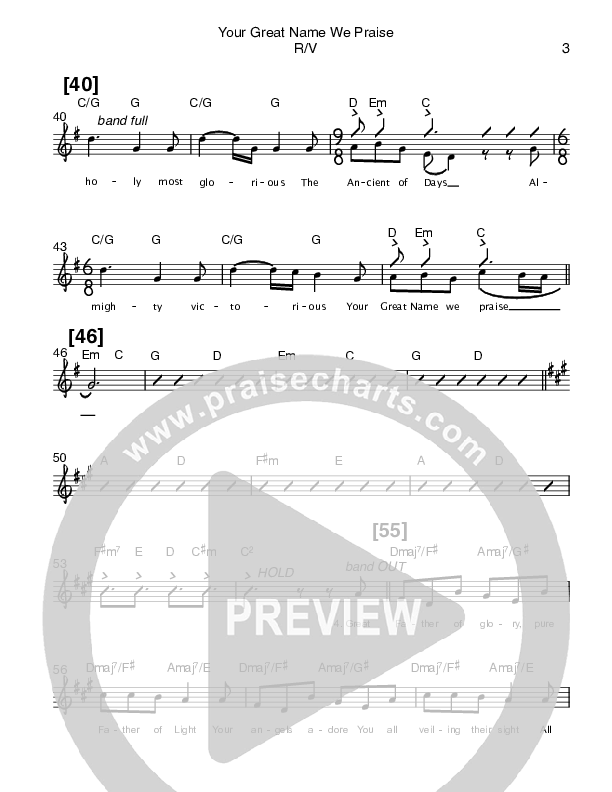 Your Great Name We Praise Rhythm/Vocal (Bob Kauflin)