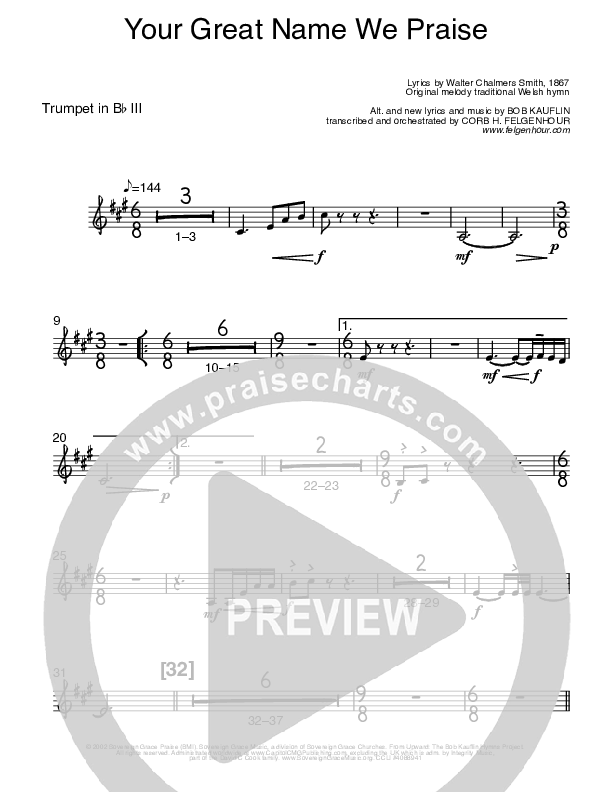 Your Great Name We Praise Trumpet 3 (Bob Kauflin)