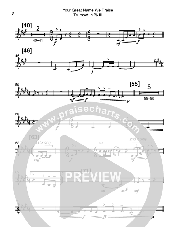 Your Great Name We Praise Trumpet 3 (Bob Kauflin)