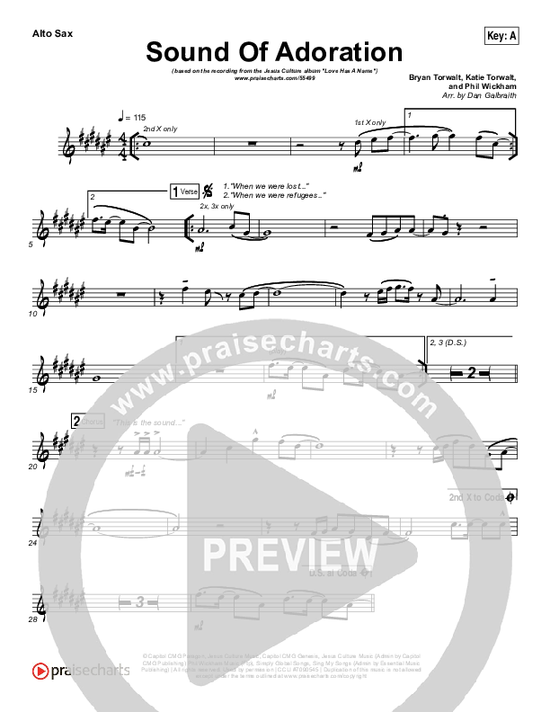 Sound Of Adoration Alto Sax (Jesus Culture / Bryan Torwalt)