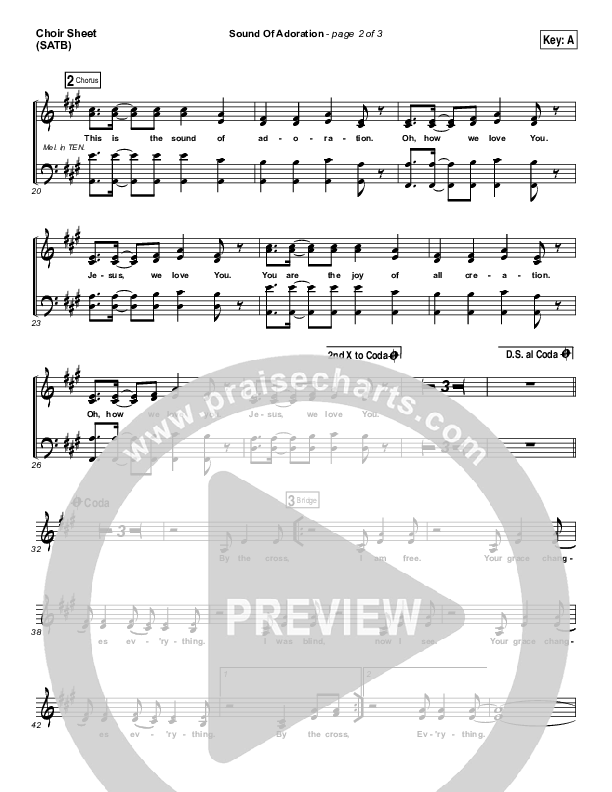 Sound Of Adoration Choir Sheet (SATB) (Jesus Culture / Bryan Torwalt)