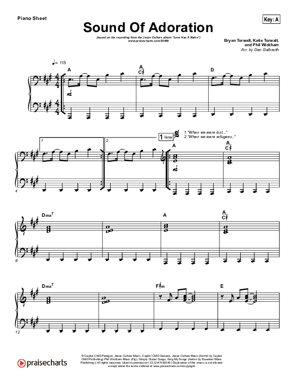 Sound Of Adoration Piano Sheet (Jesus Culture / Bryan Torwalt)