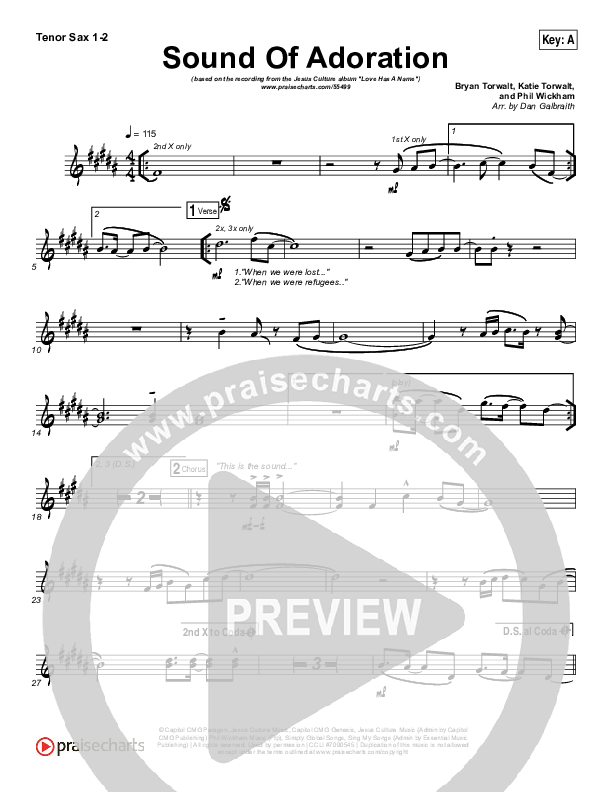 Sound Of Adoration Tenor Sax 1/2 (Jesus Culture / Bryan Torwalt)