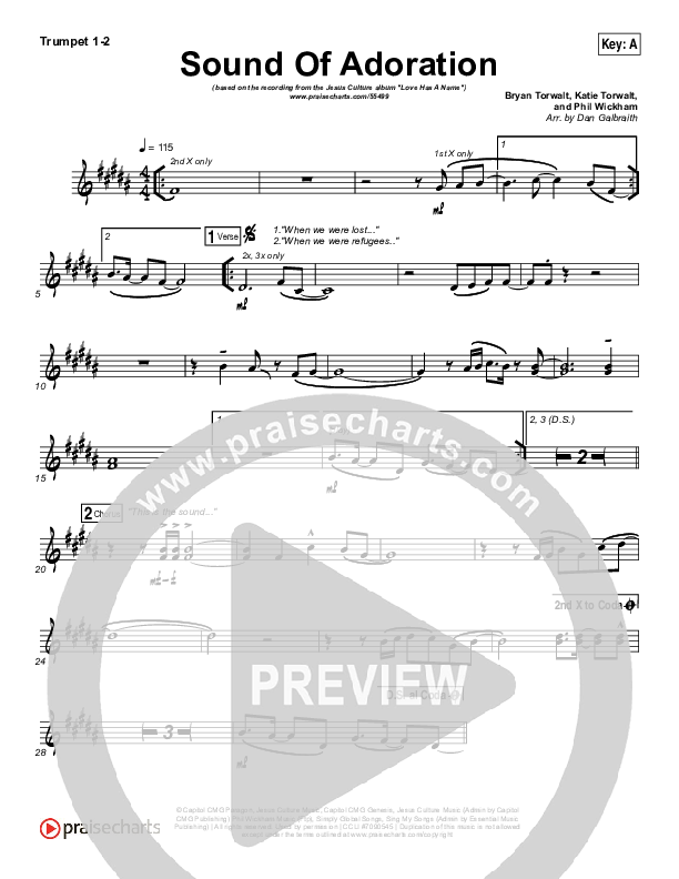 Sound Of Adoration Trumpet 1,2 (Jesus Culture / Bryan Torwalt)