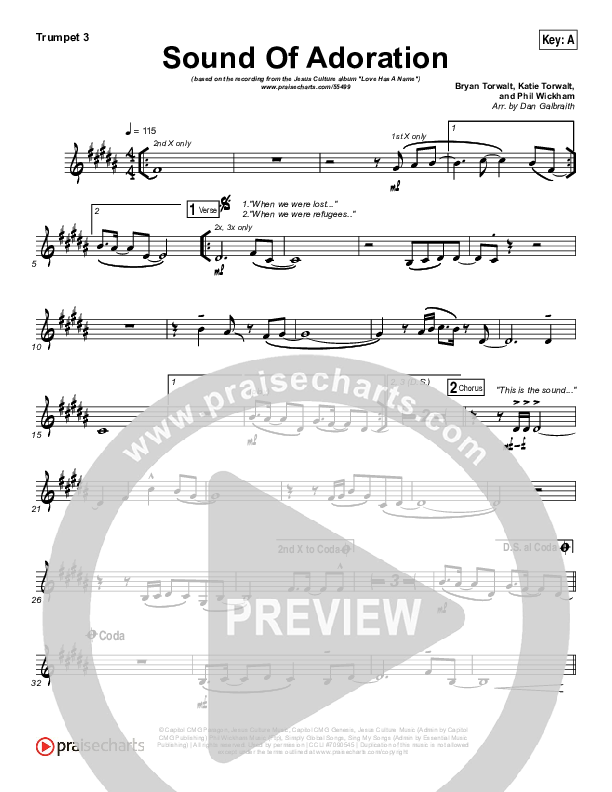 Sound Of Adoration Trumpet 3 (Jesus Culture / Bryan Torwalt)