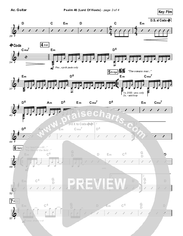 Psalm 46 (Lord Of Hosts) Acoustic Guitar (Onething Live / Misty Edwards)