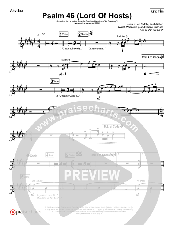 Psalm 46 (Lord Of Hosts) Alto Sax (Onething Live / Misty Edwards)