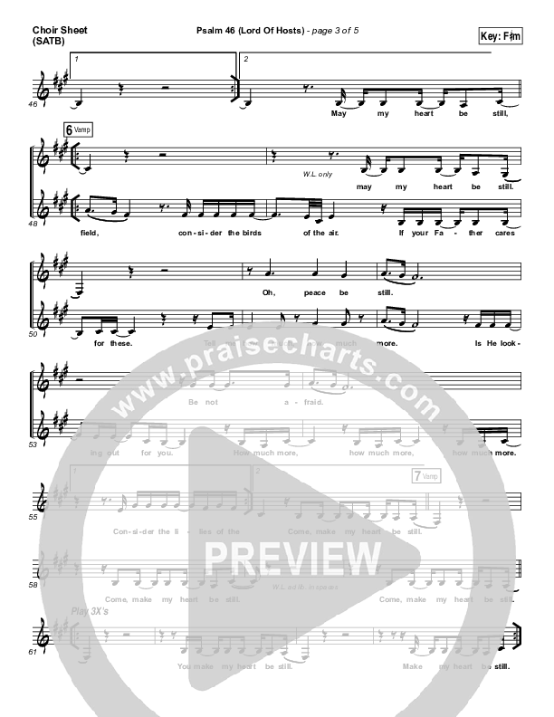 Psalm 46 (Lord Of Hosts) Choir Sheet (SATB) (Onething Live / Misty Edwards)