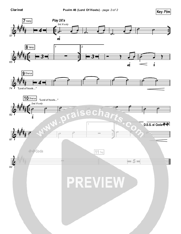 Psalm 46 (Lord Of Hosts) Clarinet (Onething Live / Misty Edwards)