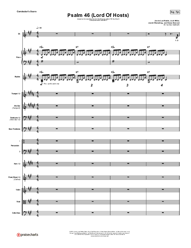Psalm 46 (Lord Of Hosts) Conductor's Score (Onething Live / Misty Edwards)