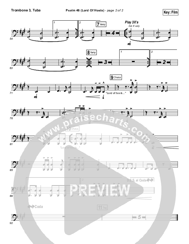 Psalm 46 (Lord Of Hosts) Trombone 3/Tuba (Onething Live / Misty Edwards)