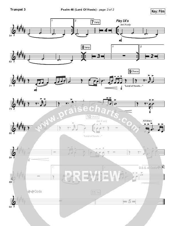 Psalm 46 (Lord Of Hosts) Trumpet 3 (Onething Live / Misty Edwards)