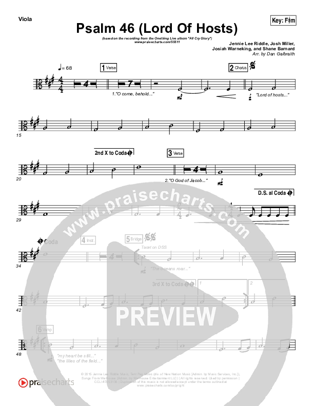 Psalm 46 (Lord Of Hosts) Viola (Onething Live / Misty Edwards)