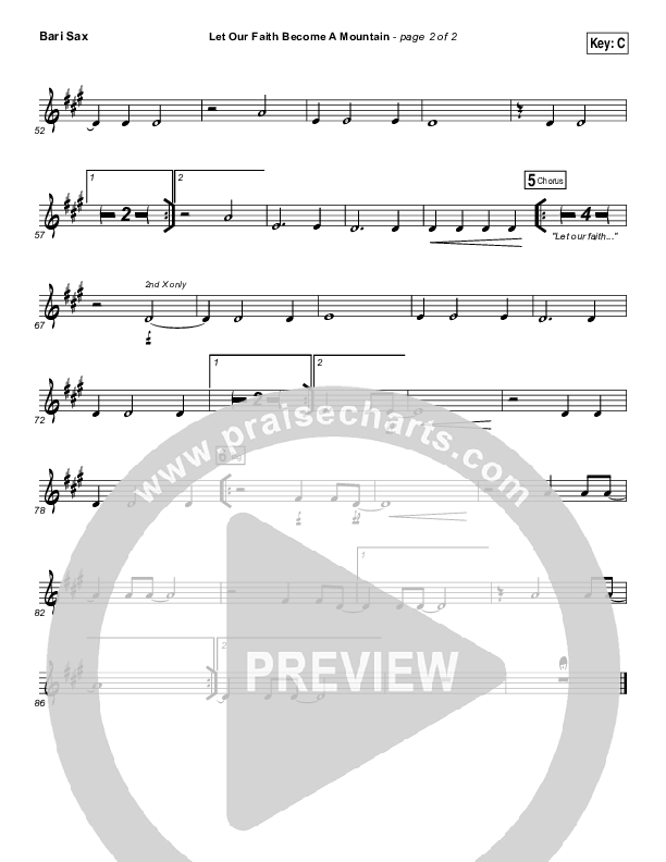 Let Our Faith Become A Mountain Bari Sax (Jesus Culture / Kim Walker-Smith)