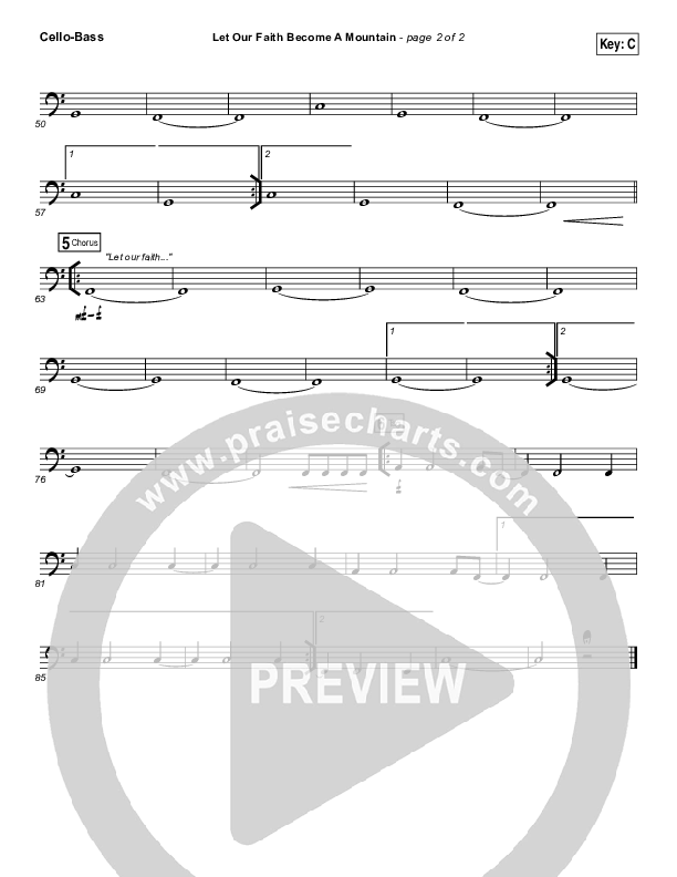 Let Our Faith Become A Mountain Cello/Bass (Jesus Culture / Kim Walker-Smith)