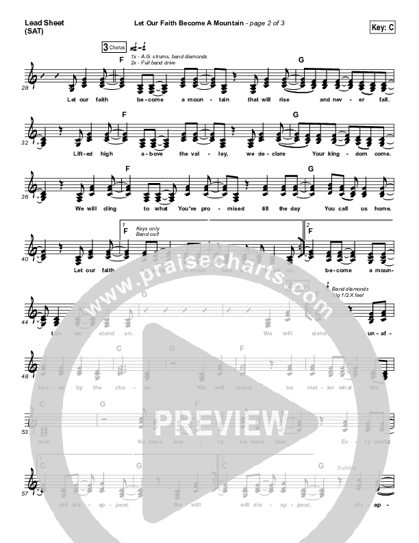 Let Our Faith Become A Mountain Lead Sheet (SAT) (Jesus Culture / Kim Walker-Smith)