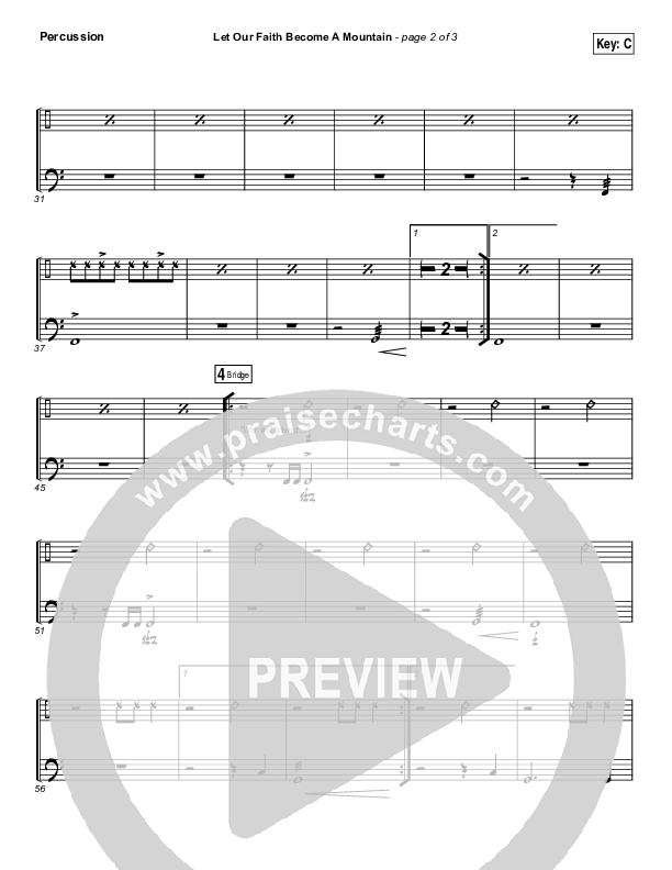 Let Our Faith Become A Mountain Percussion (Jesus Culture / Kim Walker-Smith)