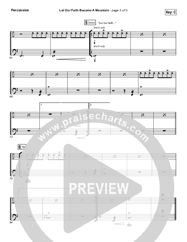 Let Our Faith Become A Mountain Percussion (Jesus Culture / Kim Walker-Smith)