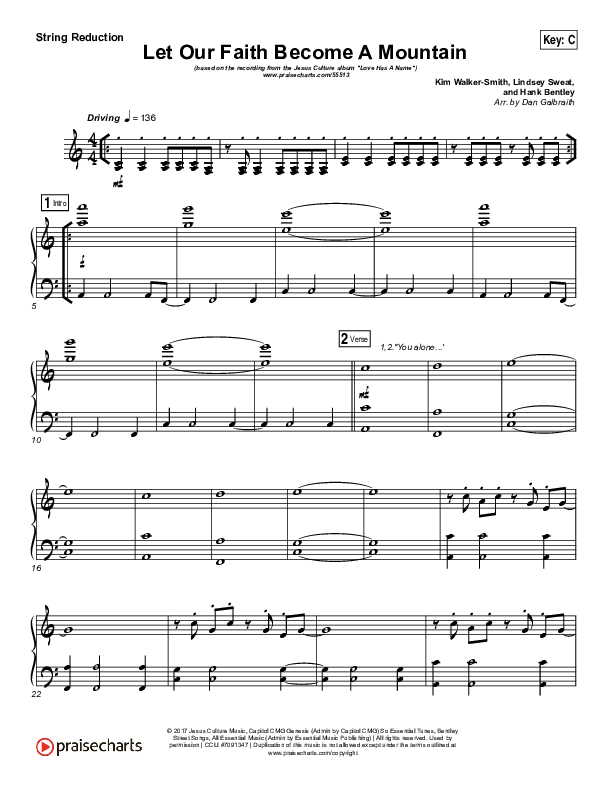 Let Our Faith Become A Mountain String Pack (Jesus Culture / Kim Walker-Smith)