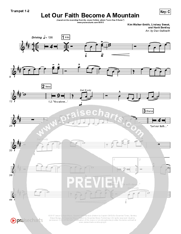 Let Our Faith Become A Mountain Brass Pack (Jesus Culture / Kim Walker-Smith)