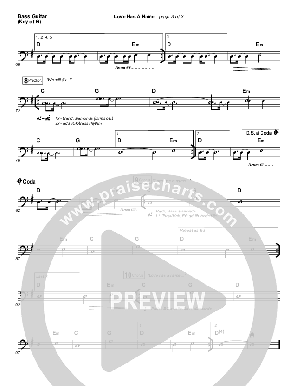 Love Has A Name Bass Guitar (Jesus Culture / Kim Walker-Smith)