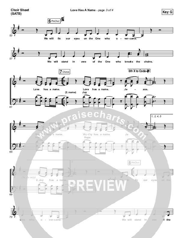 Love Has A Name Choir Sheet (SATB) (Jesus Culture / Kim Walker-Smith)