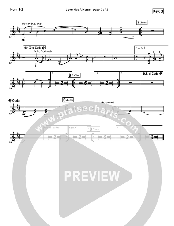 Love Has A Name French Horn 1/2 (Jesus Culture / Kim Walker-Smith)