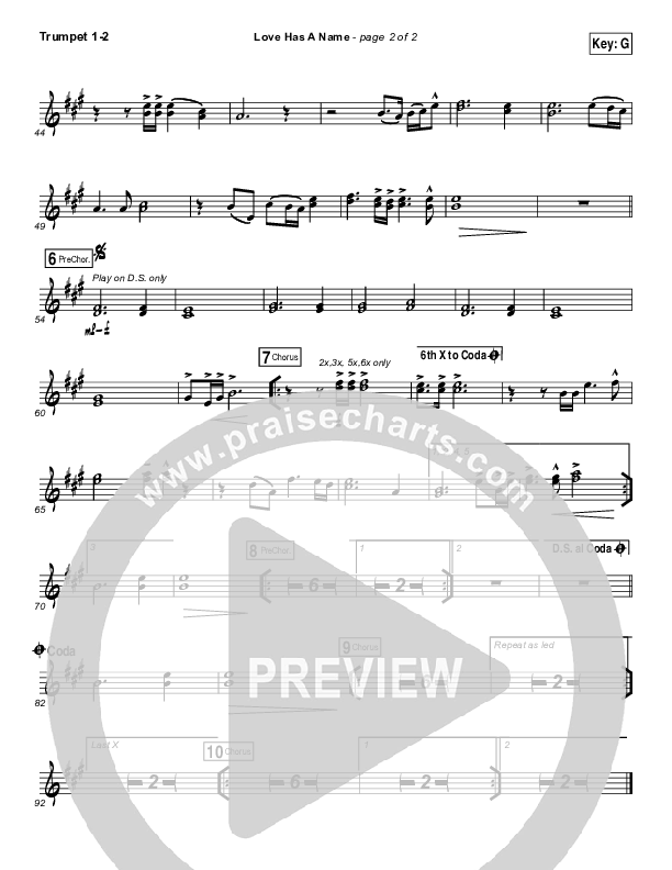 Love Has A Name Trumpet 1,2 (Jesus Culture / Kim Walker-Smith)