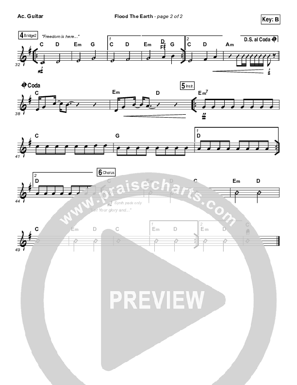 Flood The Earth Acoustic Guitar (Jesus Culture /  Katie Torwalt)