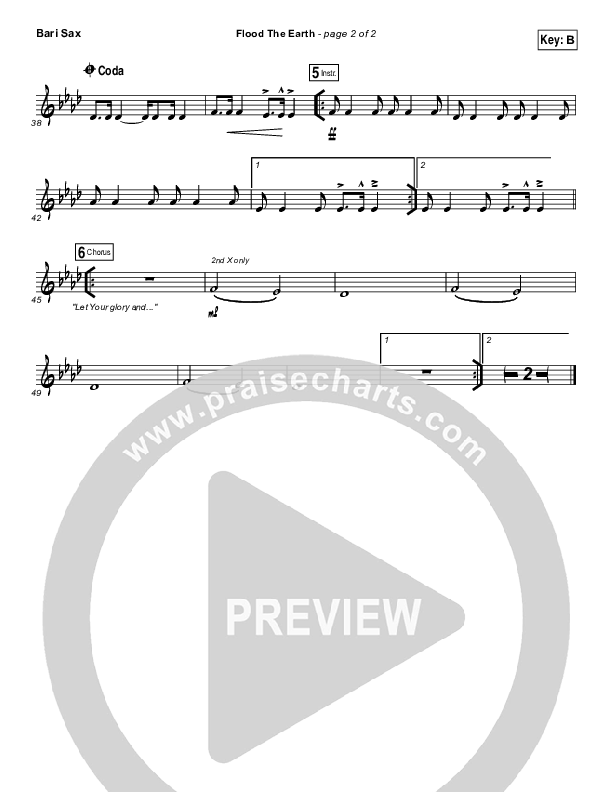 Flood The Earth Bari Sax (Jesus Culture /  Katie Torwalt)