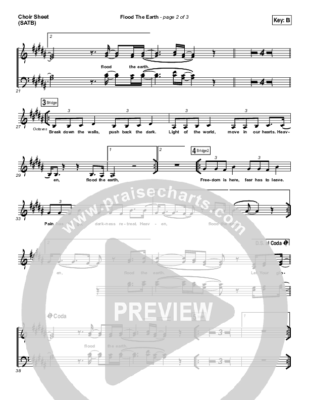 Flood The Earth Choir Sheet (SATB) (Jesus Culture /  Katie Torwalt)
