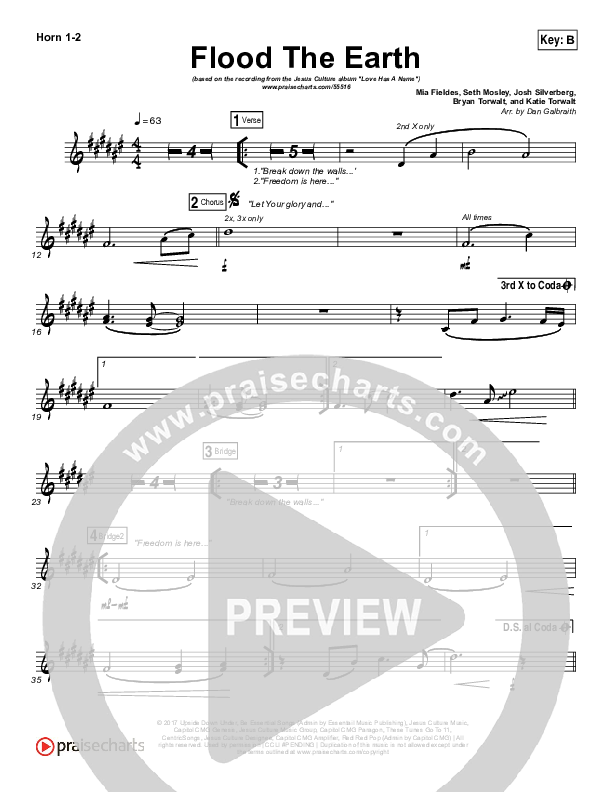 Flood The Earth Brass Pack (Jesus Culture /  Katie Torwalt)