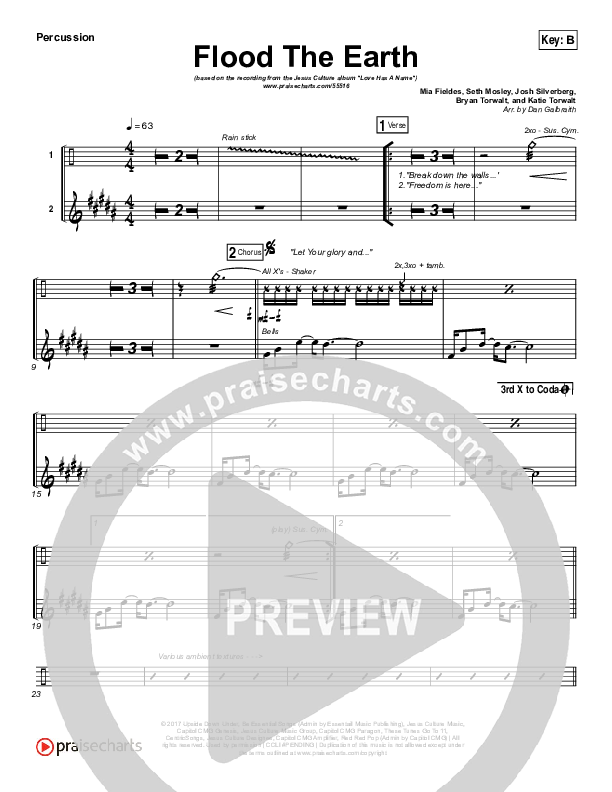 Flood The Earth Percussion (Jesus Culture /  Katie Torwalt)