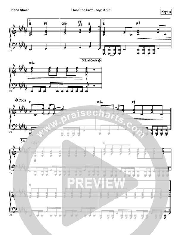 Flood The Earth Piano Sheet (Jesus Culture /  Katie Torwalt)