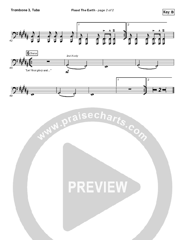 Flood The Earth Trombone 3/Tuba (Jesus Culture /  Katie Torwalt)