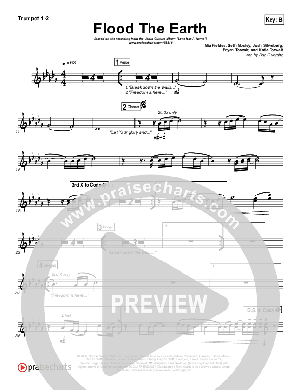 Flood The Earth Brass Pack (Jesus Culture /  Katie Torwalt)