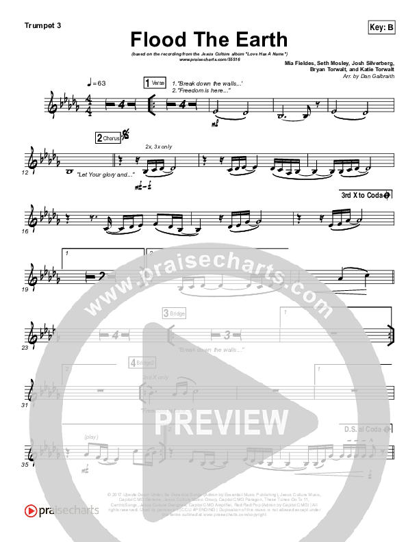 Flood The Earth Trumpet 3 (Jesus Culture /  Katie Torwalt)