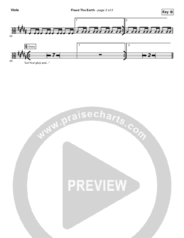 Flood The Earth Viola (Jesus Culture / Katie Torwalt)